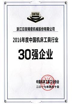 Top 30 Companies in China's Machine Tool Industry in 2016